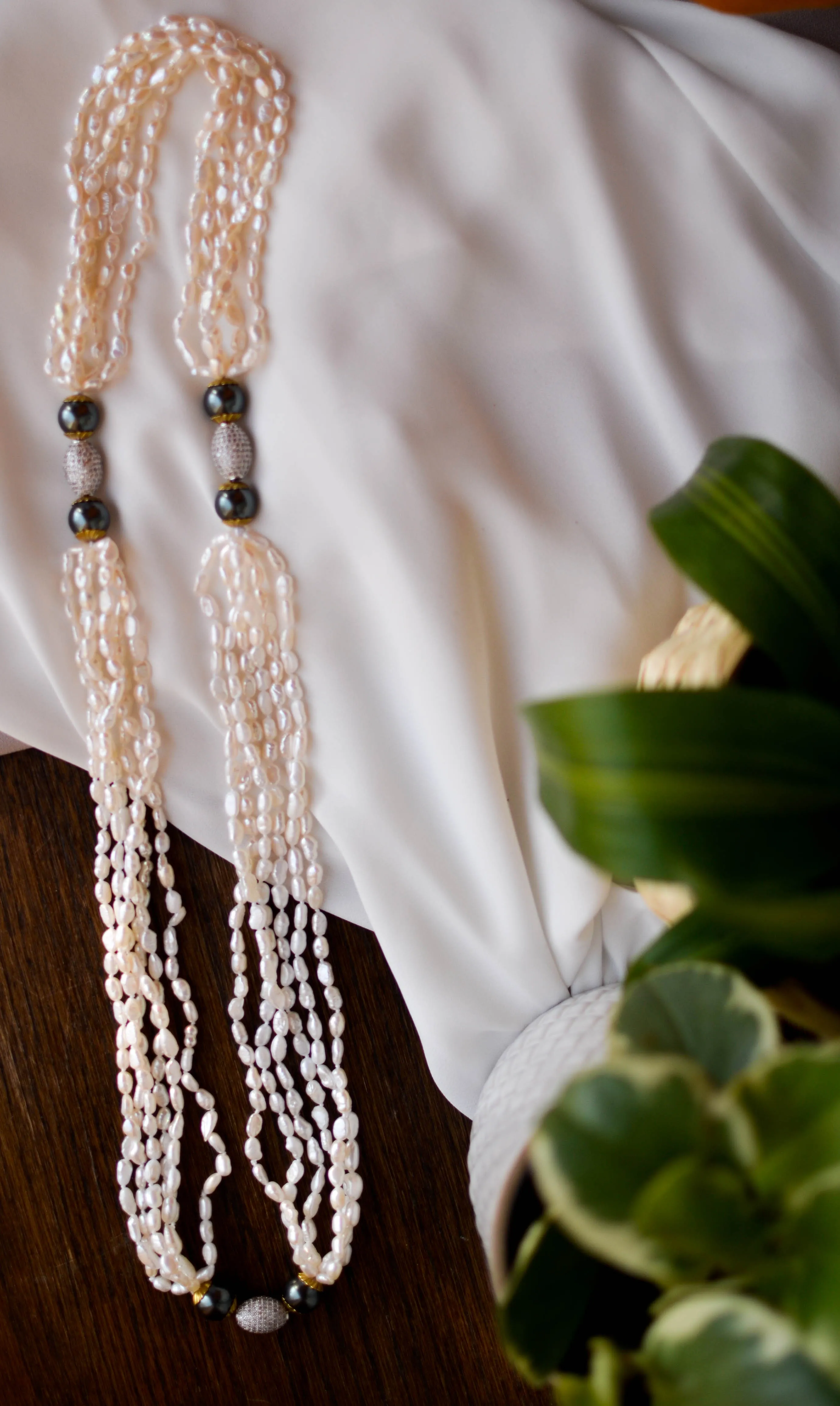 6-Strand Rice Pearl Necklace