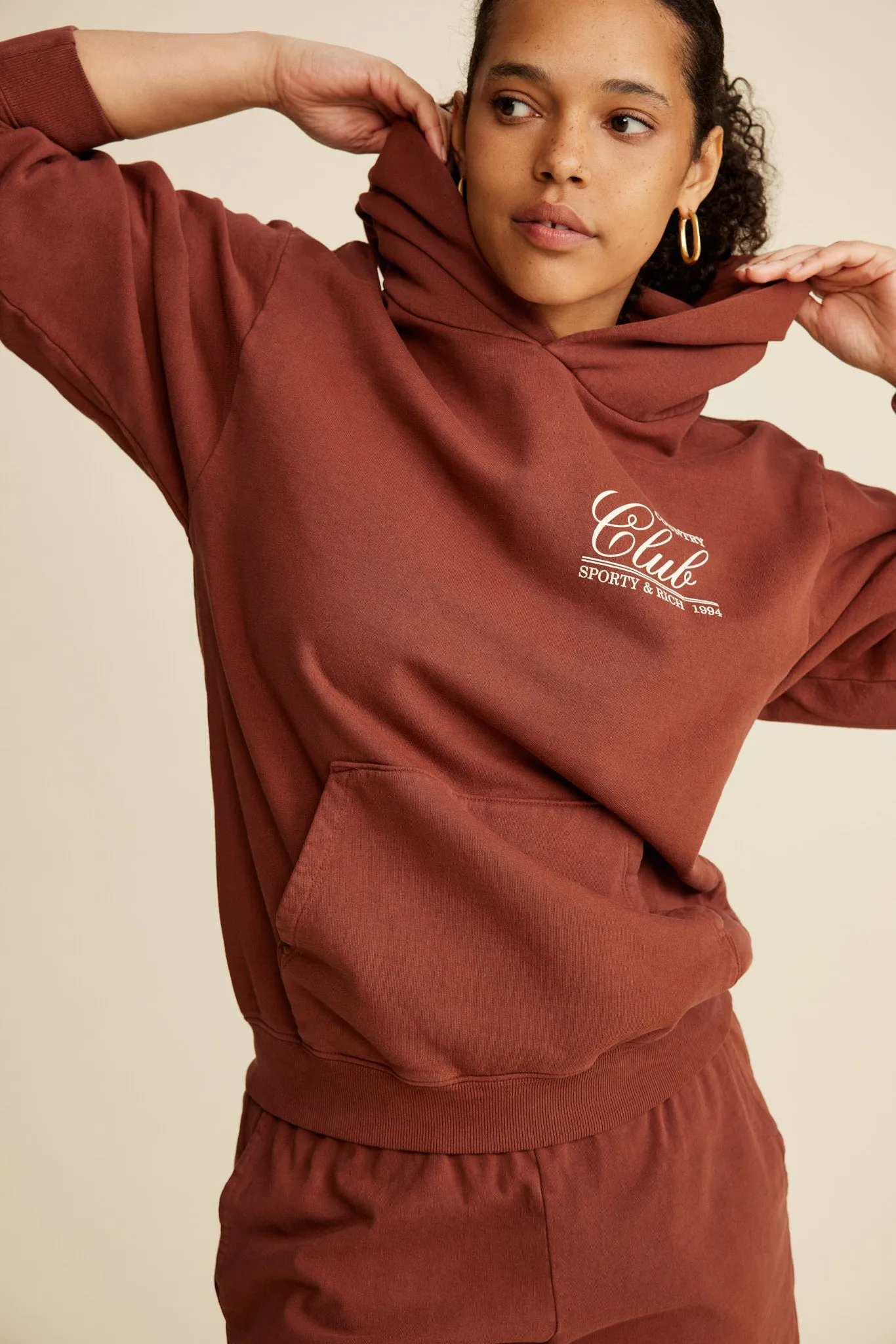 94 Country Club Hoodie - Maroon/Cream