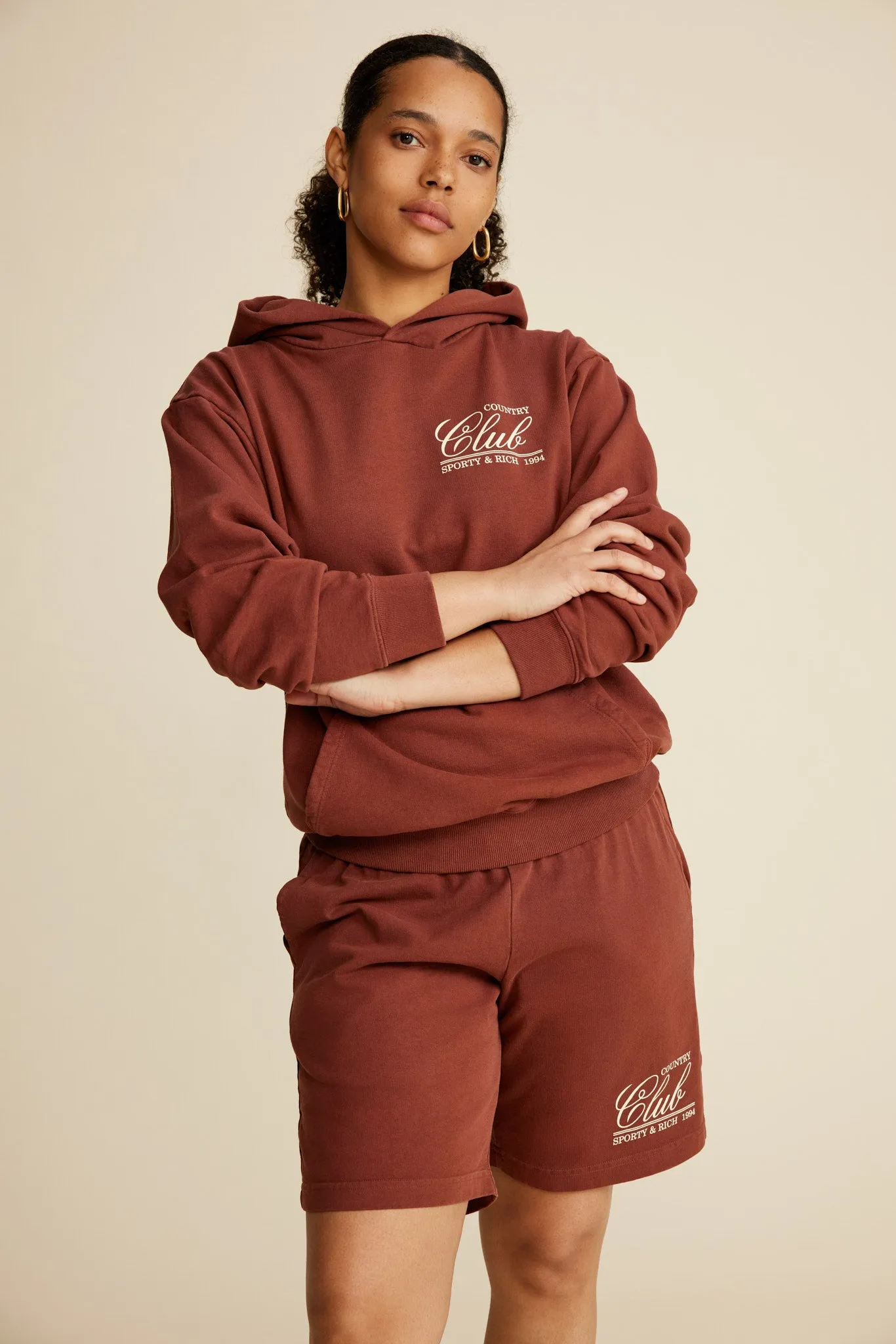 94 Country Club Hoodie - Maroon/Cream