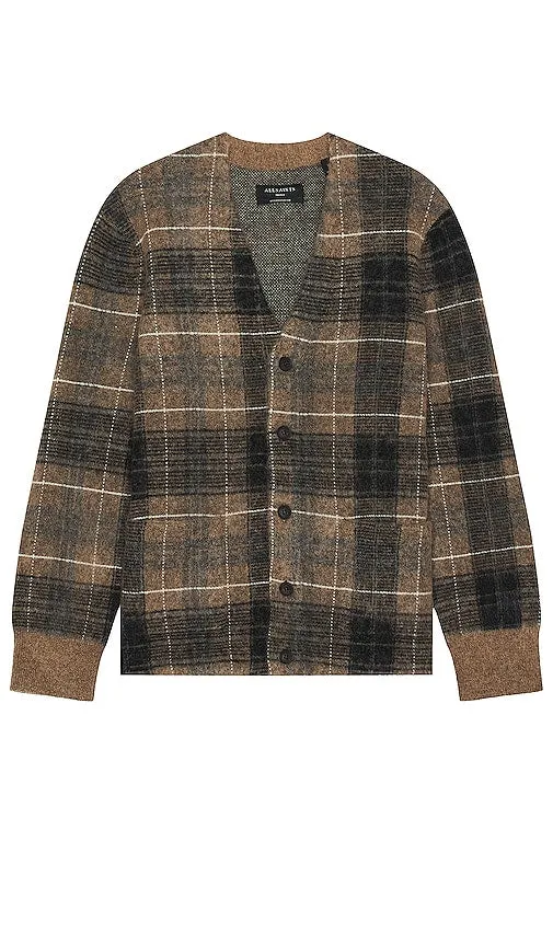 ALLSAINTS Aldrin Cardigan in Brown