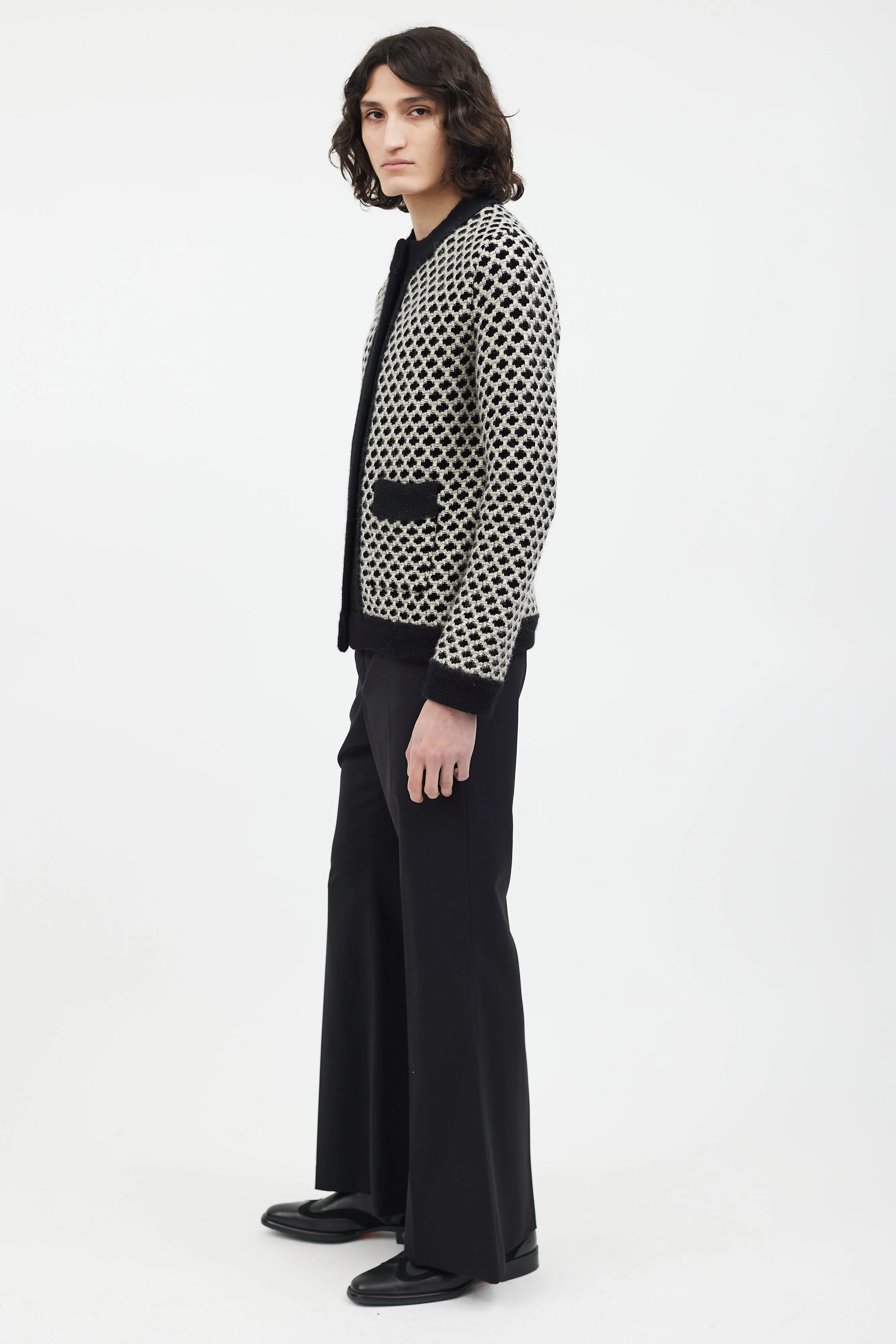 Black & White Knit Cardigan