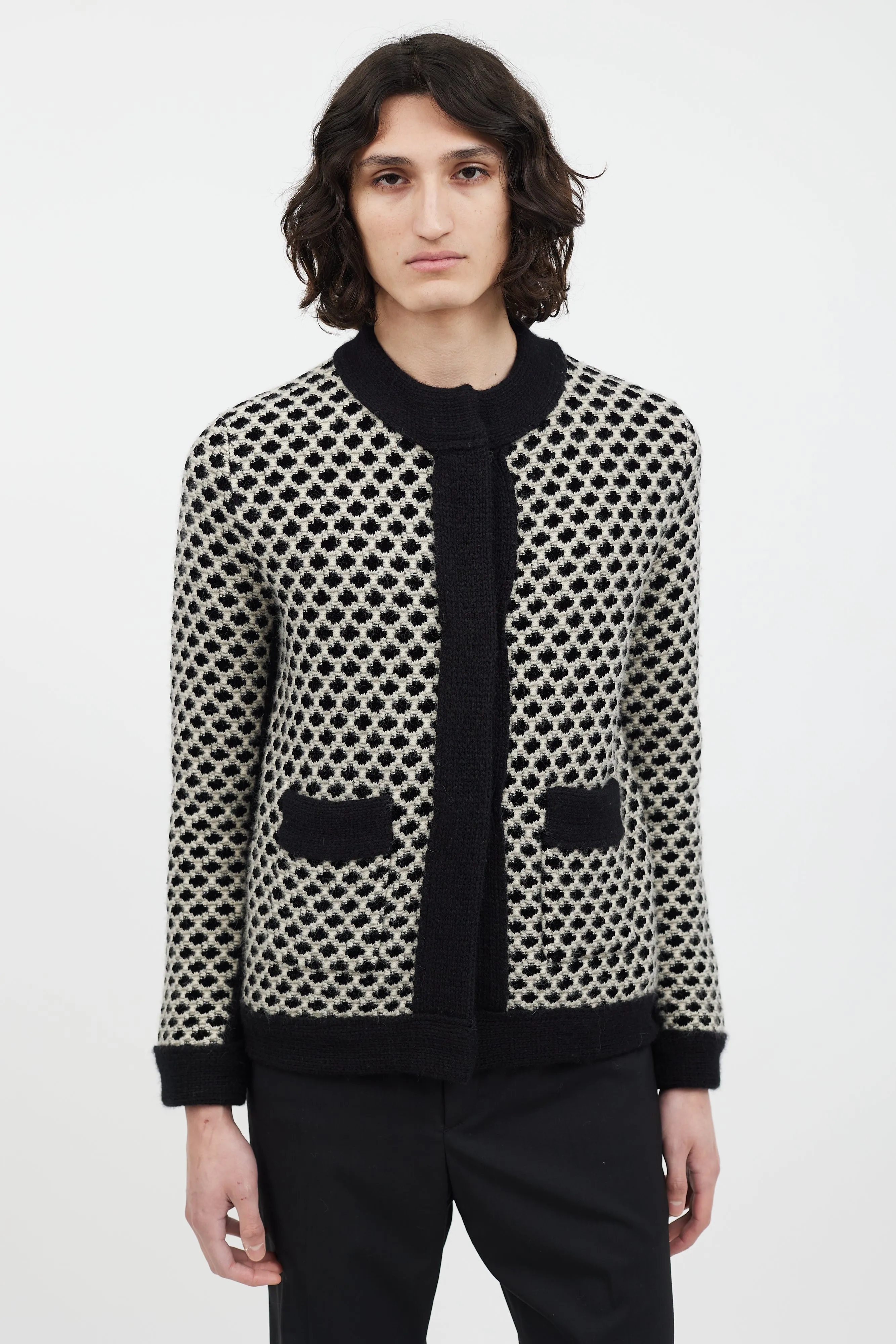 Black & White Knit Cardigan