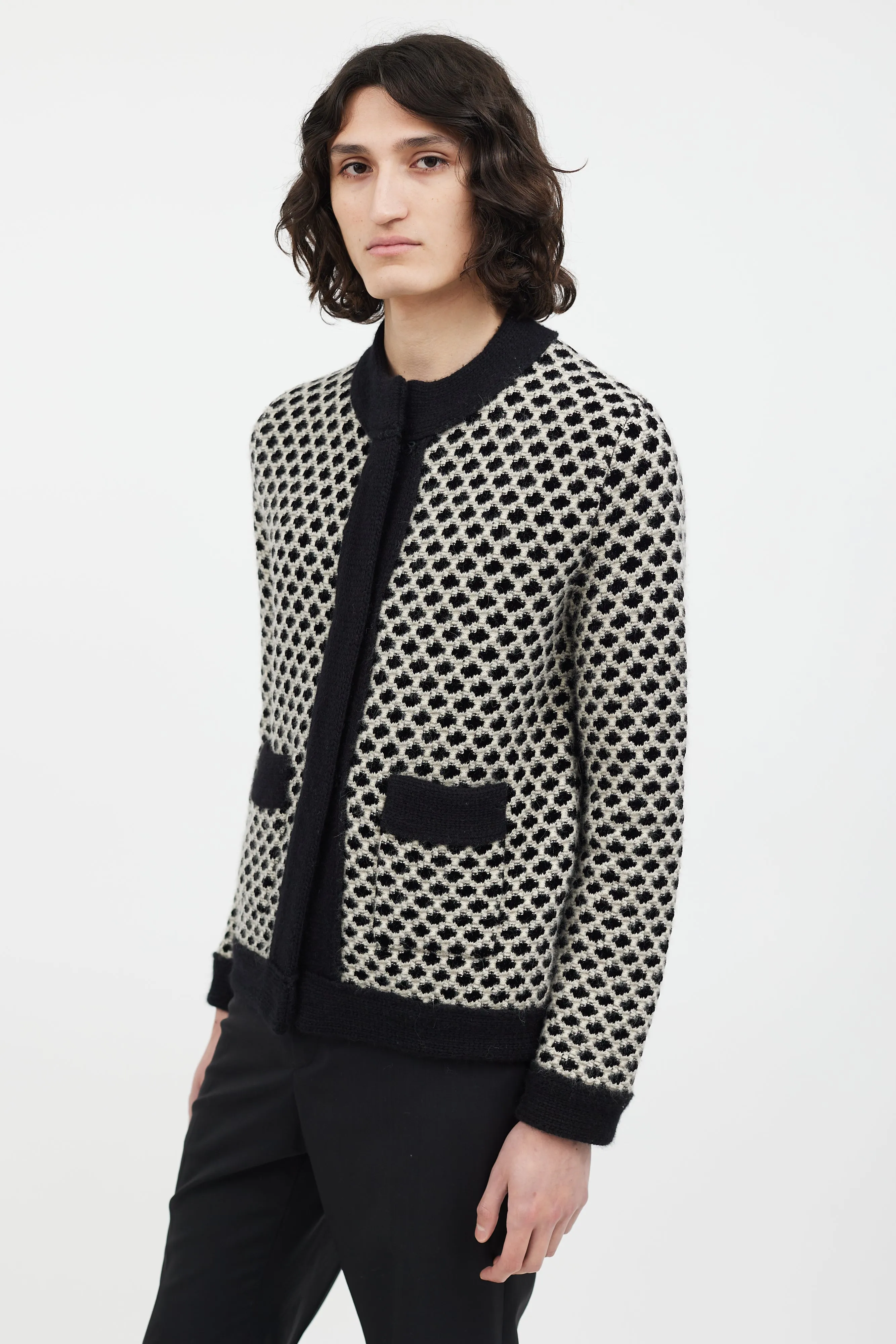 Black & White Knit Cardigan