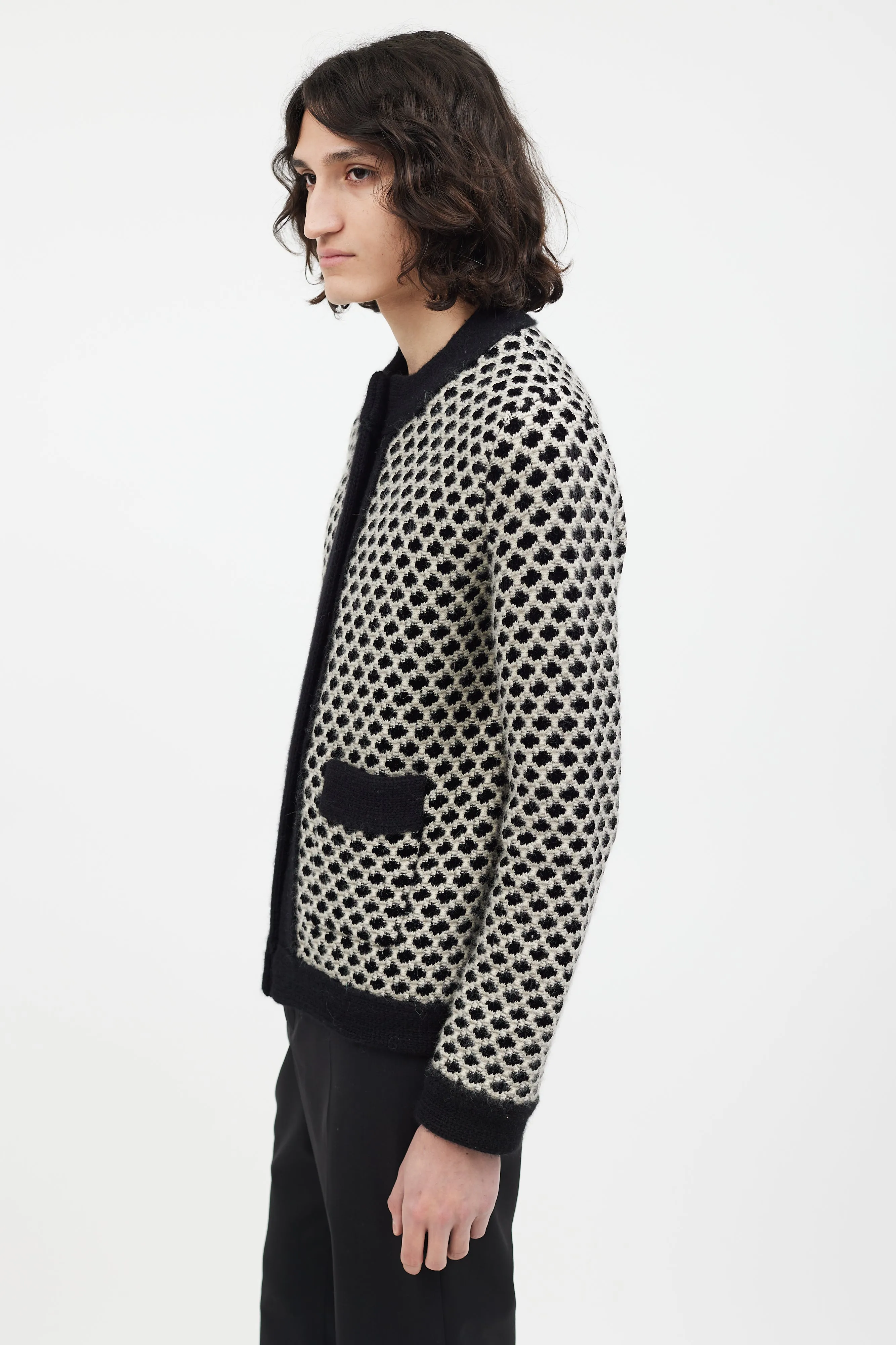 Black & White Knit Cardigan