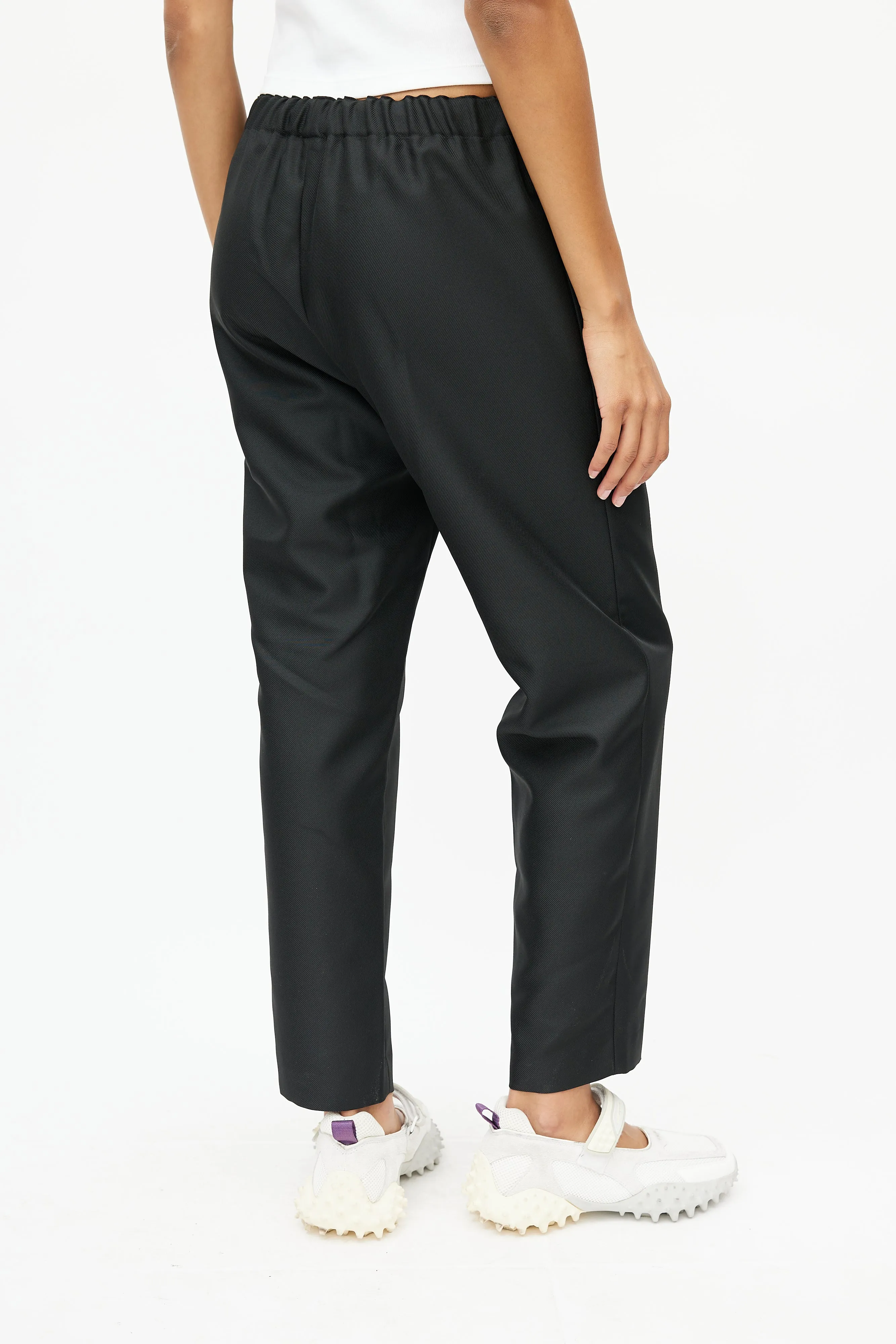 Black Elasticized Slim Trouser
