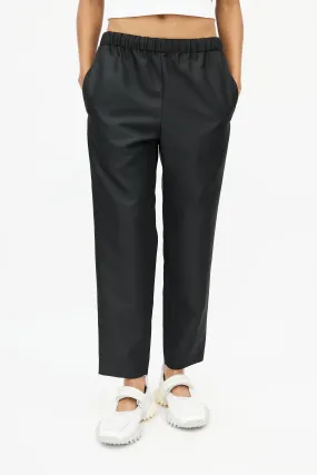 Black Elasticized Slim Trouser