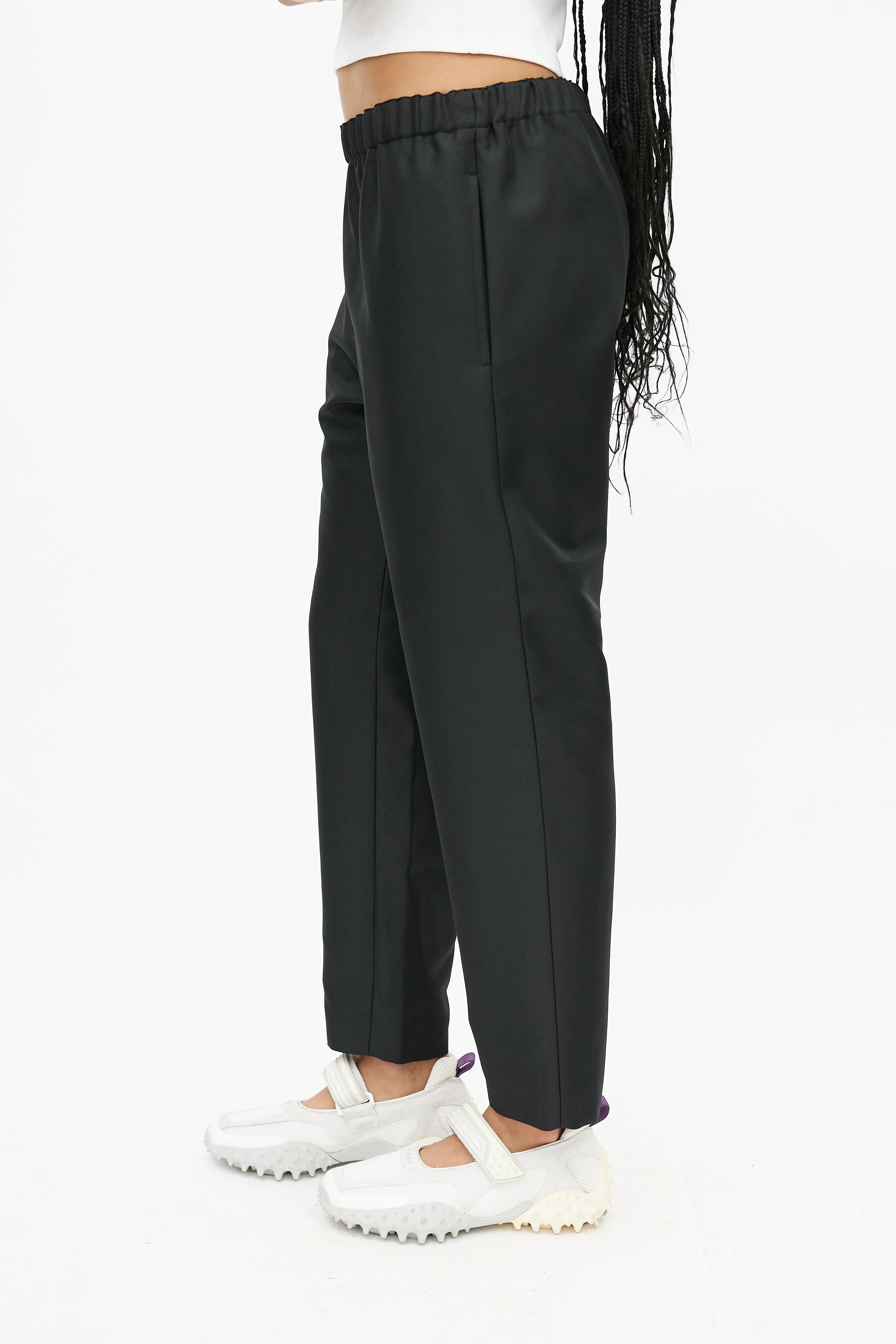 Black Elasticized Slim Trouser