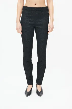 Black Floral Jacquard Trouser