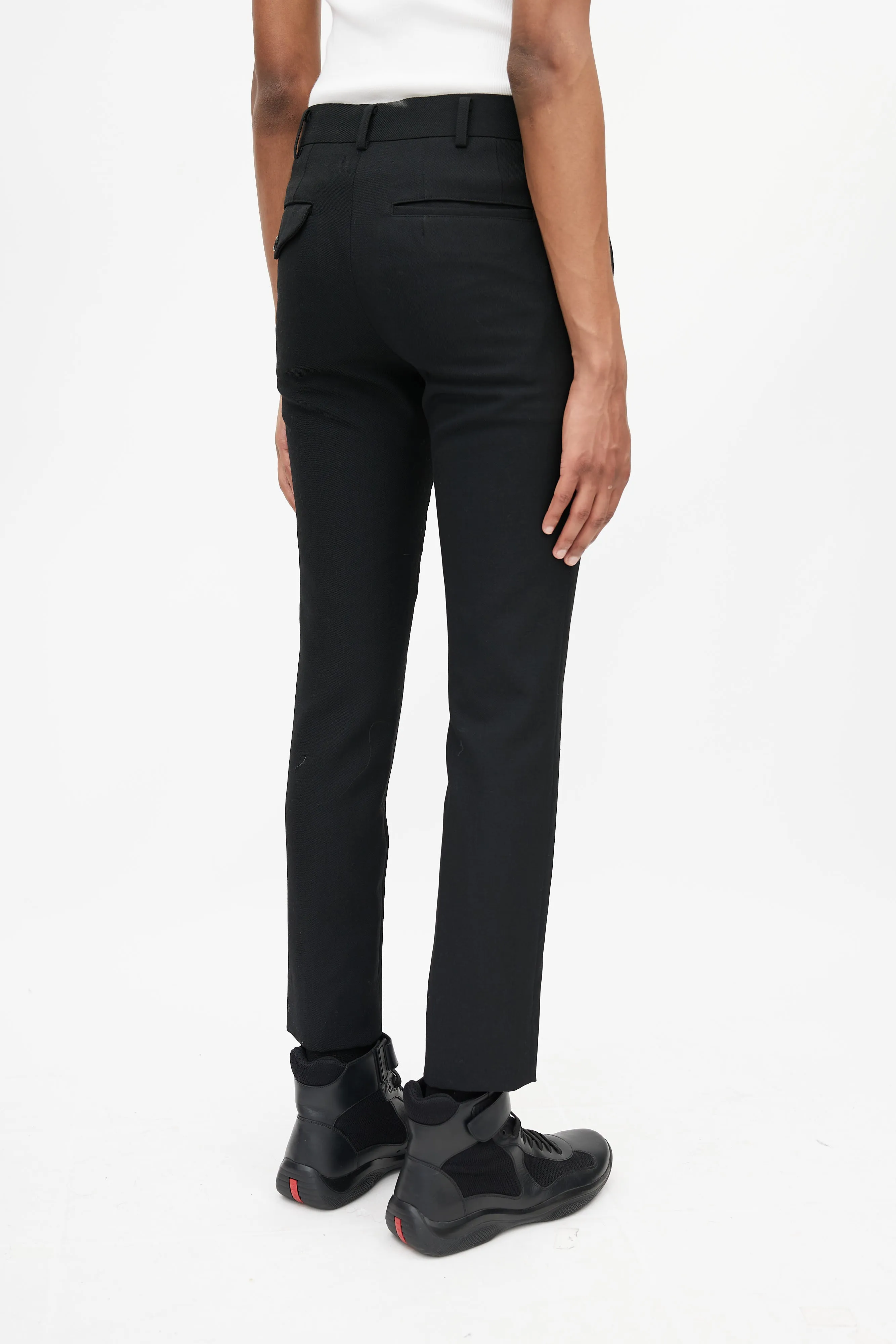 Black Slim Wool Trouser