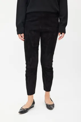 Black Suede Slim Trouser