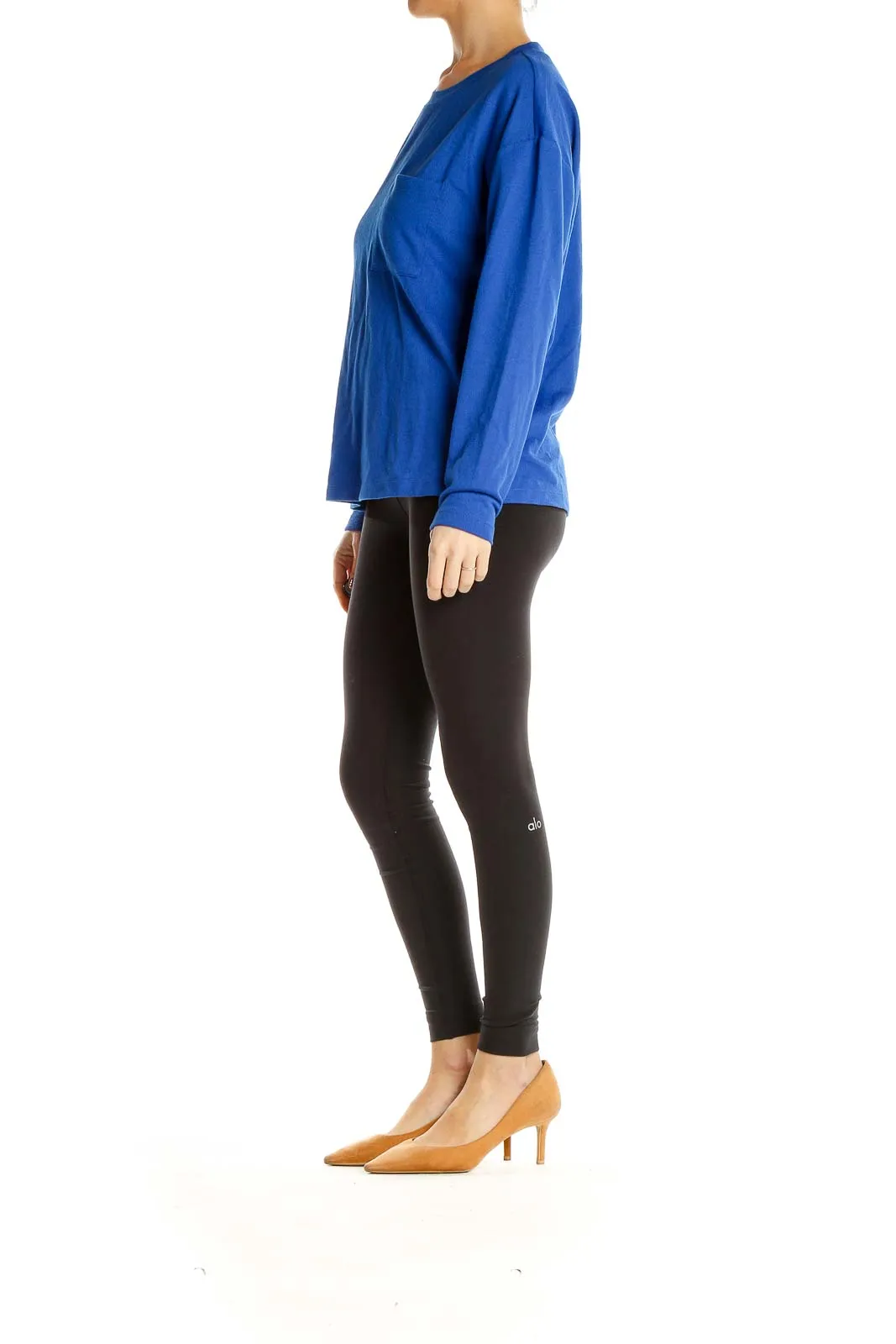 Blue Relaxed Fit Long Sleeve Top