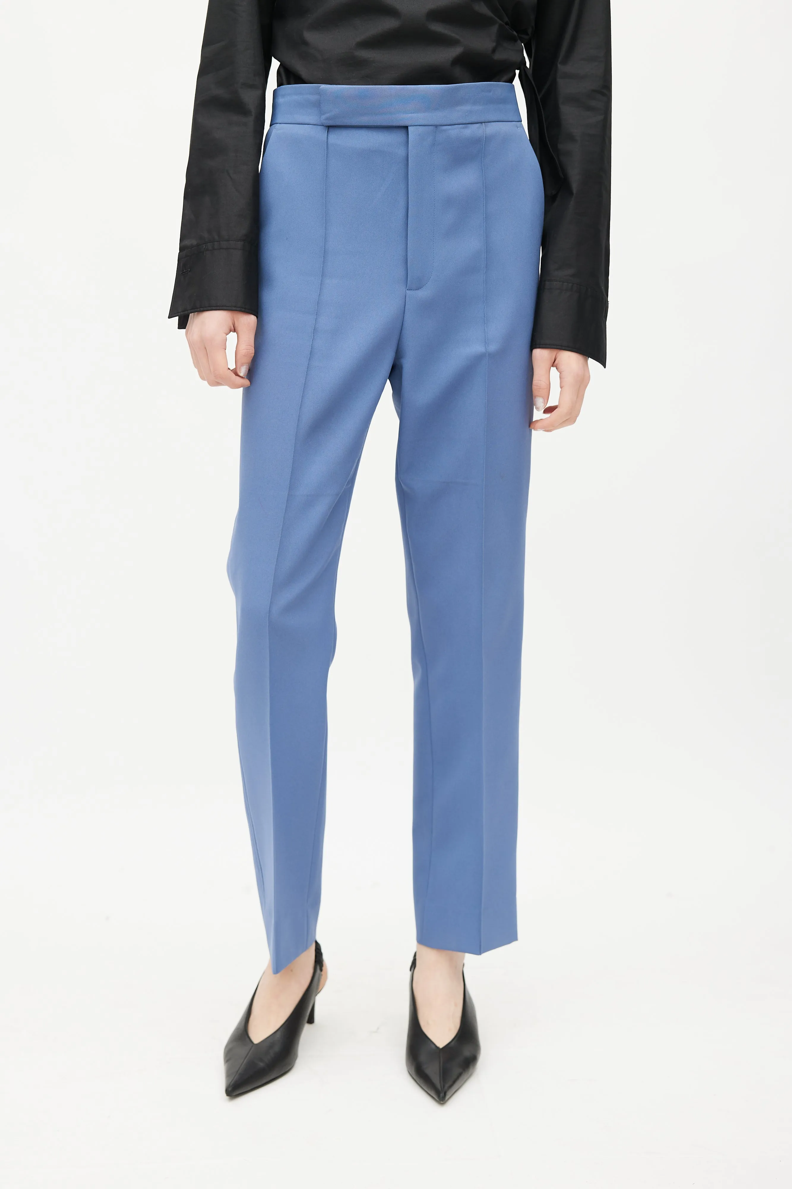 Blue Slim Leg Trouser