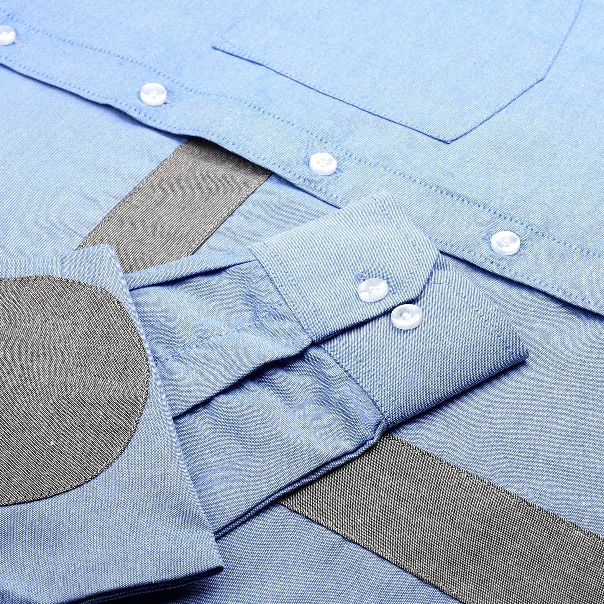 Classic with Elbow Patches Cotton Shirt