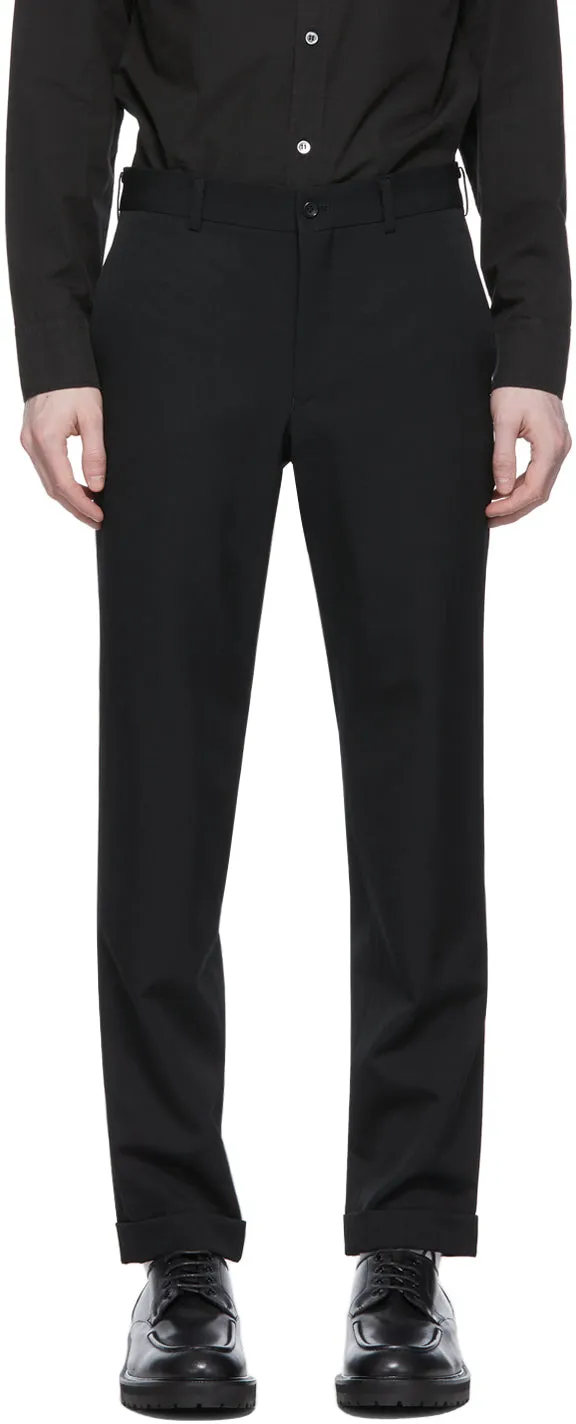 Comme des GarÃ§ons Homme Plus Black Gabardine Trousers