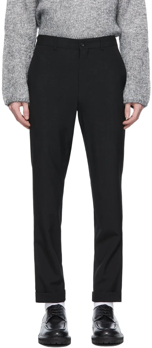 Comme des GarÃ§ons Homme Plus Black Tropical Wool Trousers