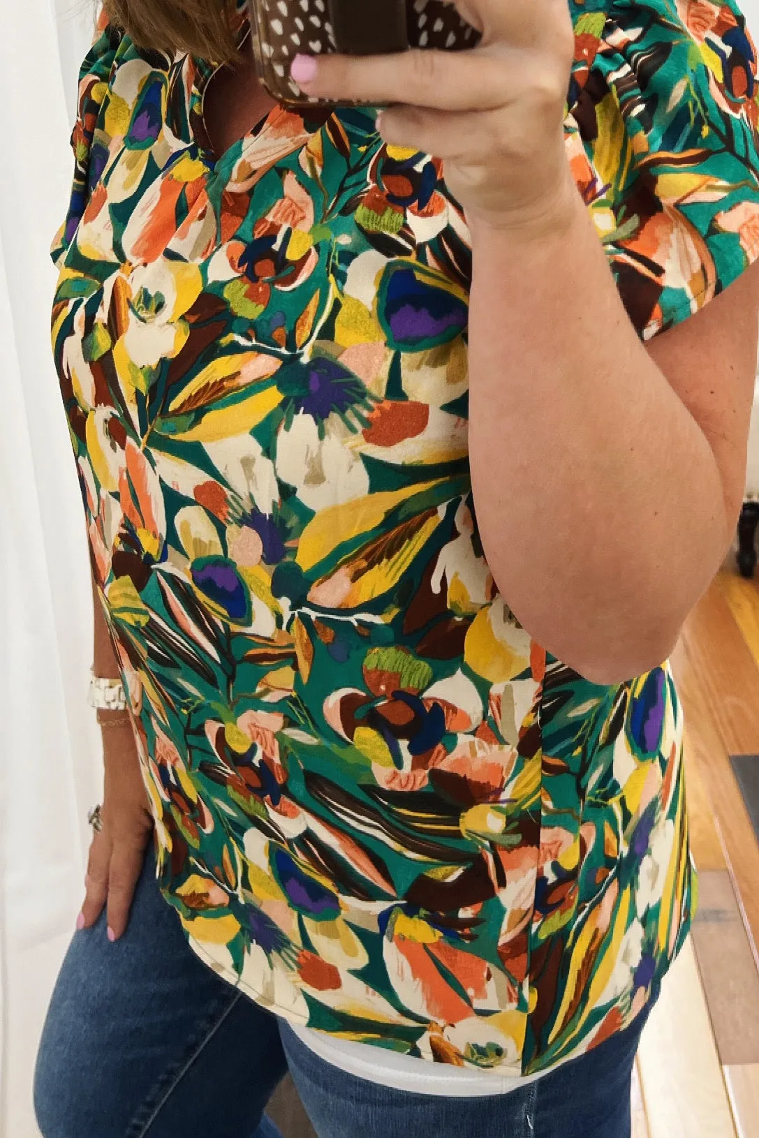 Faye Woven Tropical Top