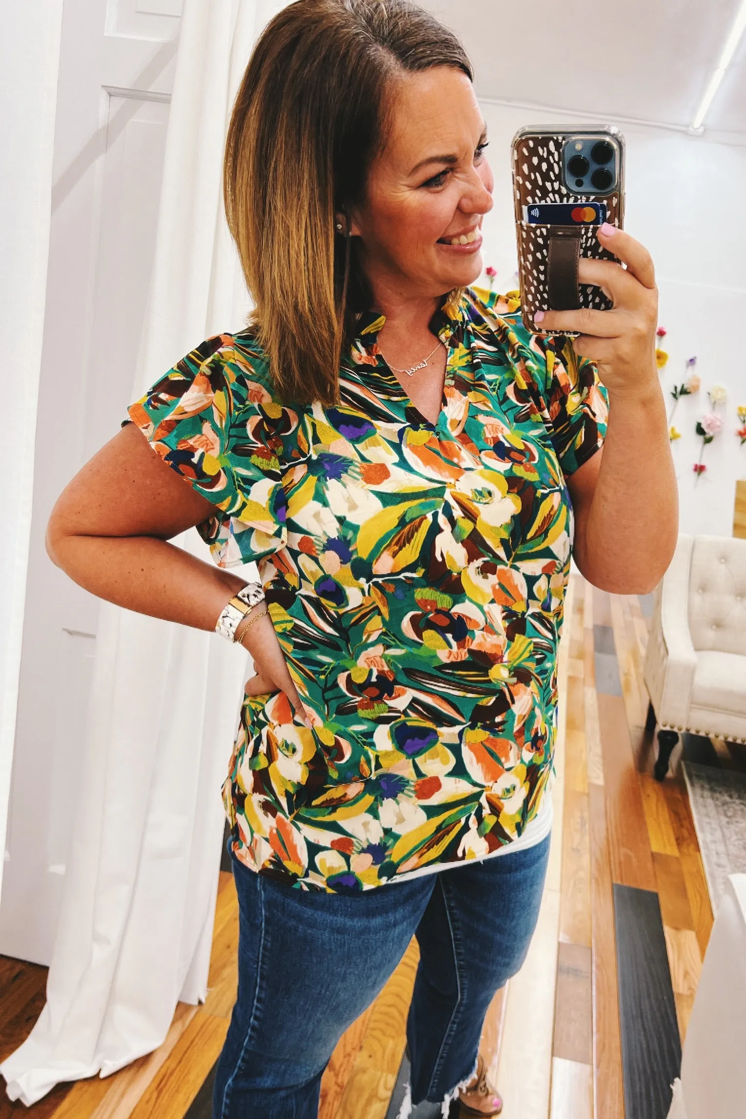 Faye Woven Tropical Top