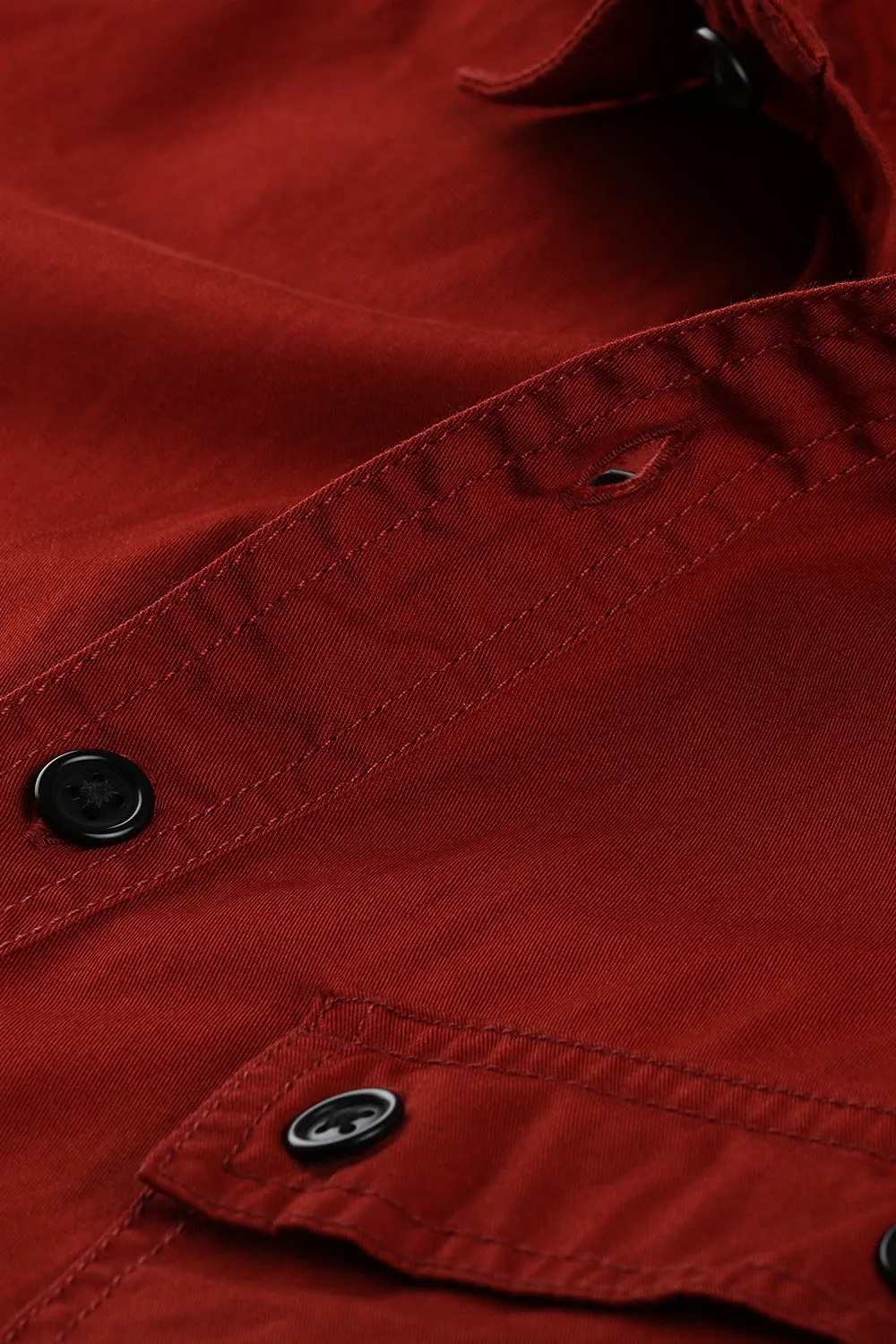 Military Style Twill Shirt With Epaulets