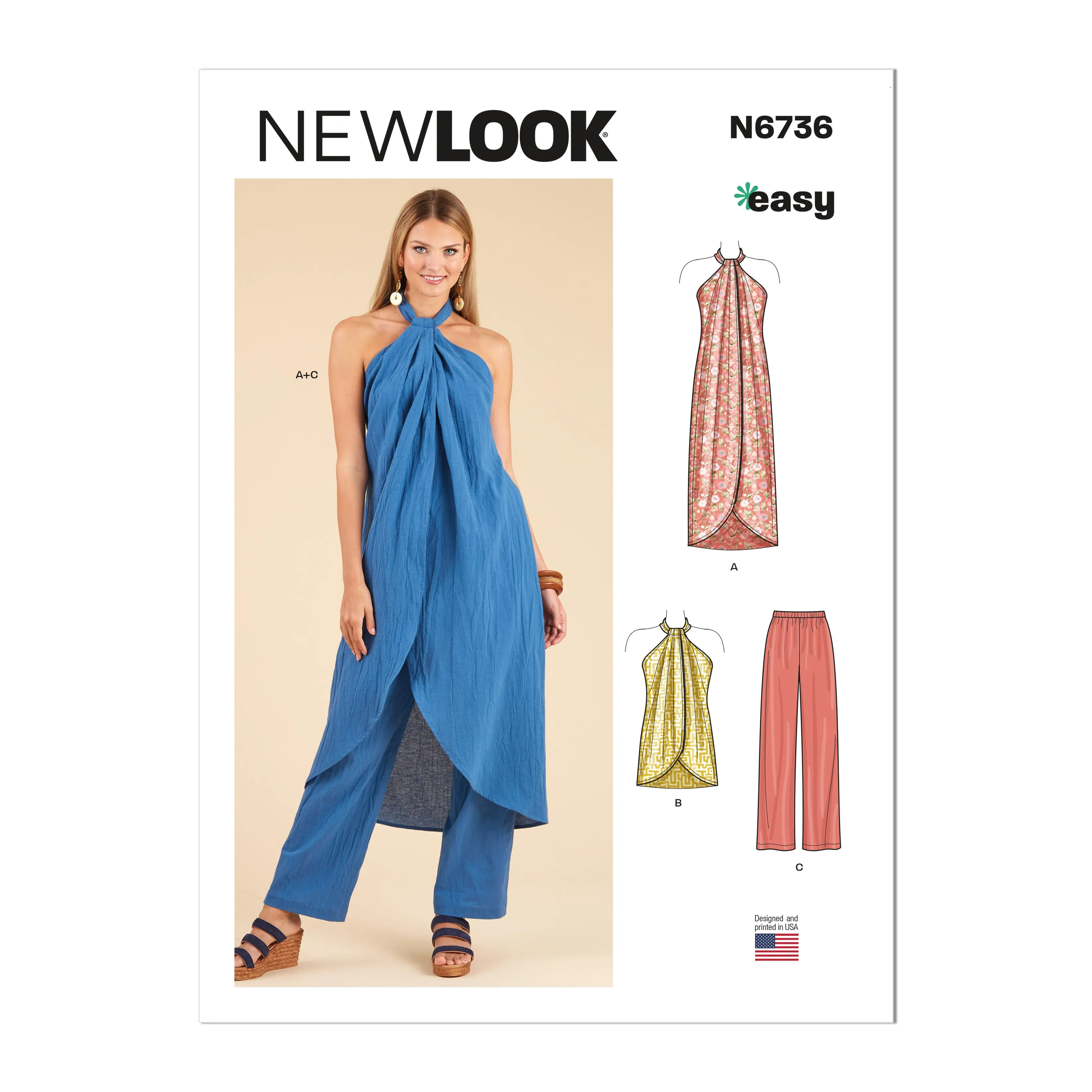 New Look sewing pattern 6736 Misses Tops and Trousers
