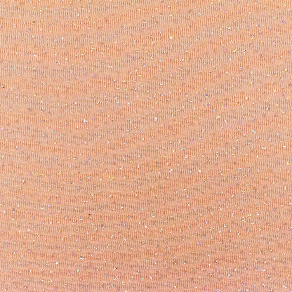 Peach Orange-Silver Sparkly Metallic Printed Stretch Slinky Knit Fabric