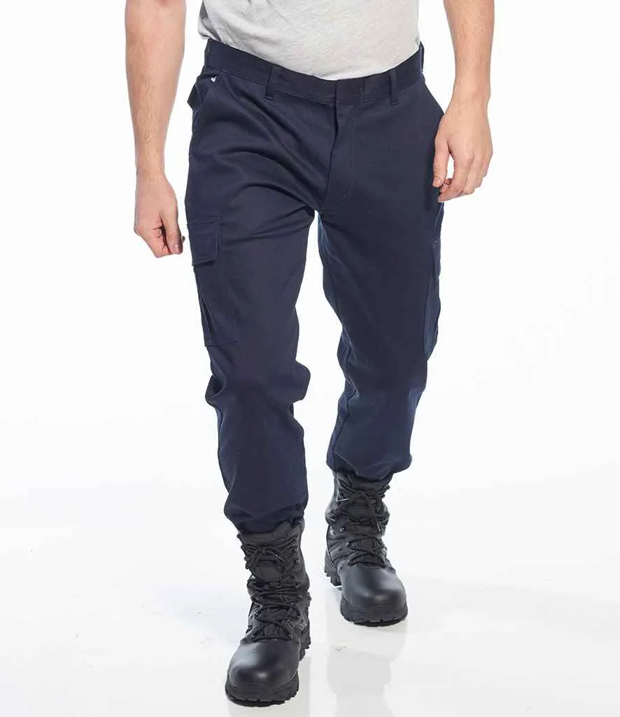Portwest Stretch Slim Combat Trousers | Dark Navy