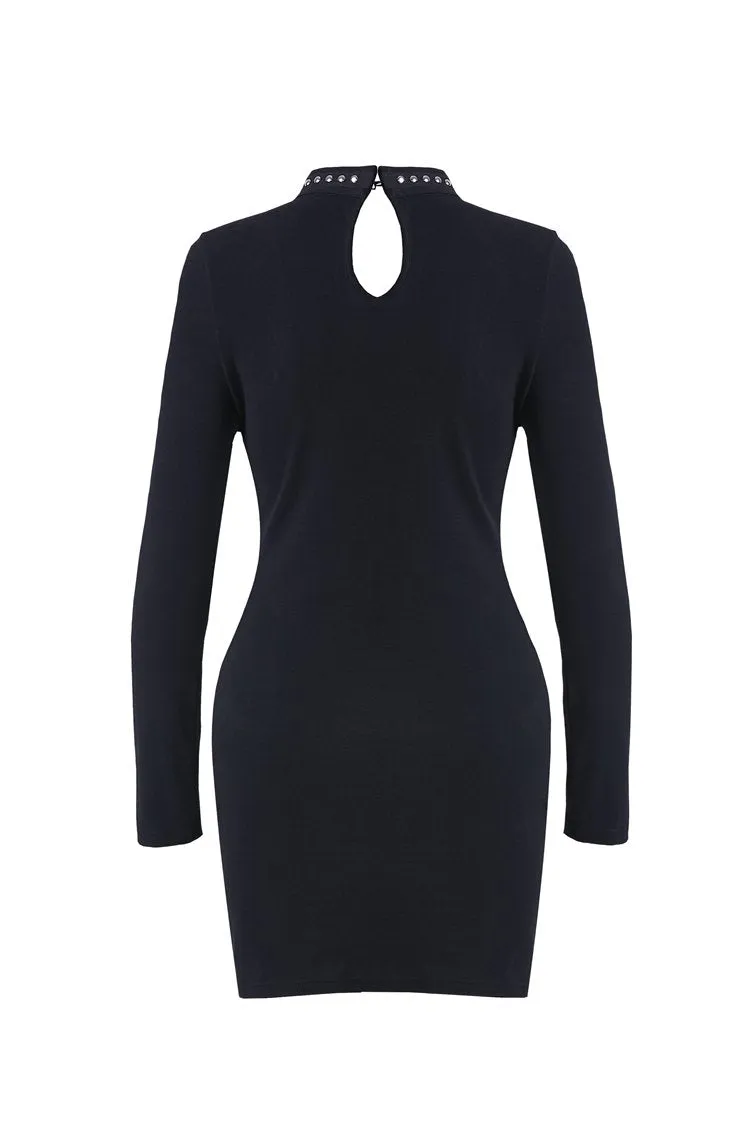 Punk ladies bandage chest slim waist bodycon DW203