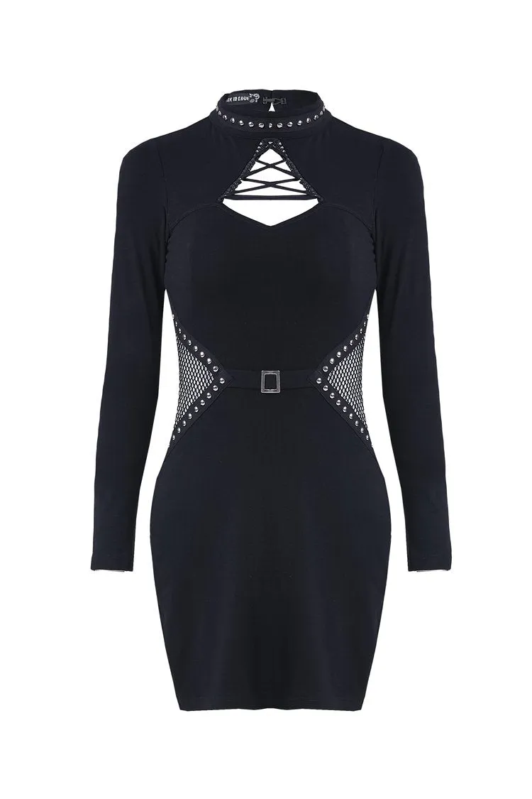 Punk ladies bandage chest slim waist bodycon DW203