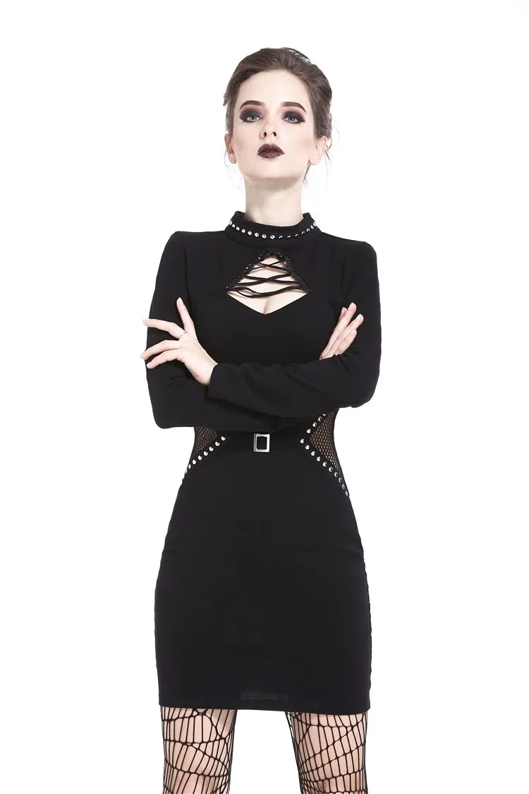 Punk ladies bandage chest slim waist bodycon DW203