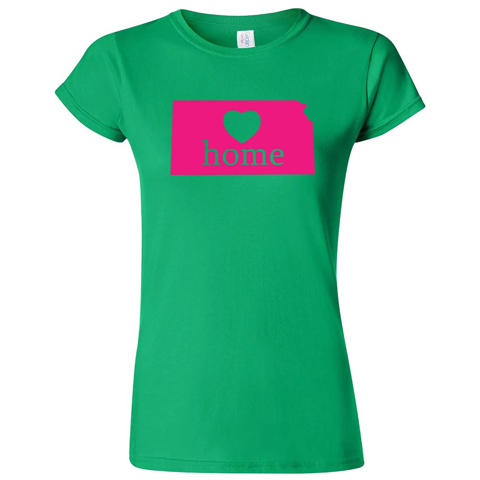 "Kansas Home State Pride, Pink" women's t-shirt