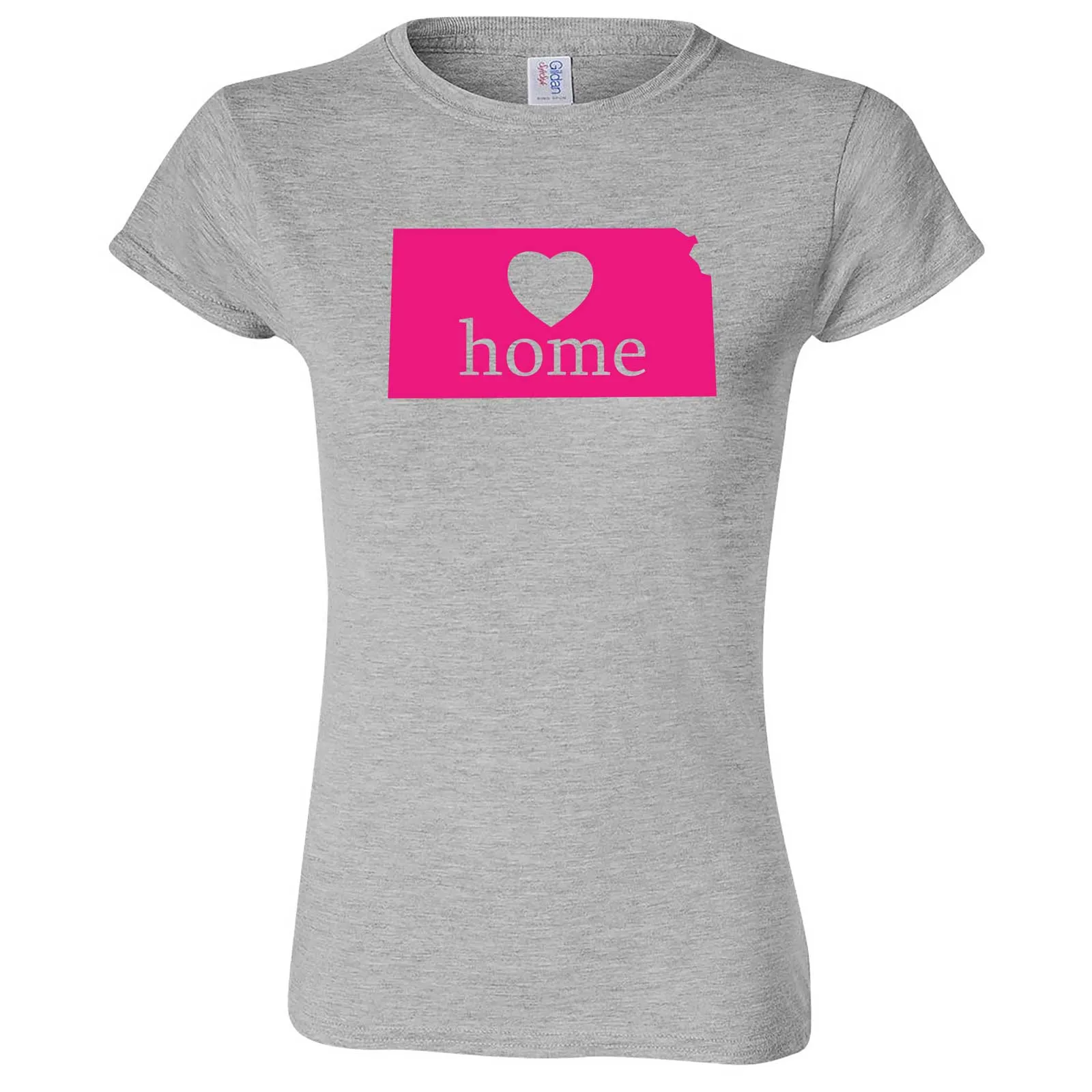 "Kansas Home State Pride, Pink" women's t-shirt