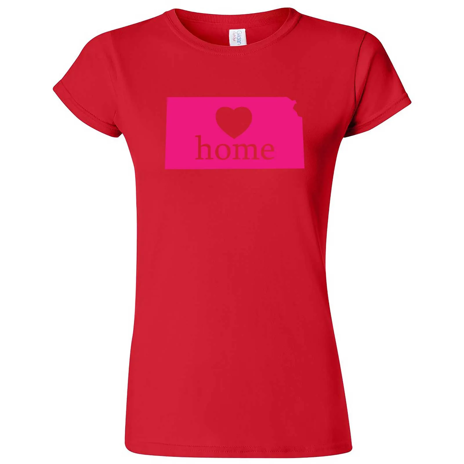 "Kansas Home State Pride, Pink" women's t-shirt