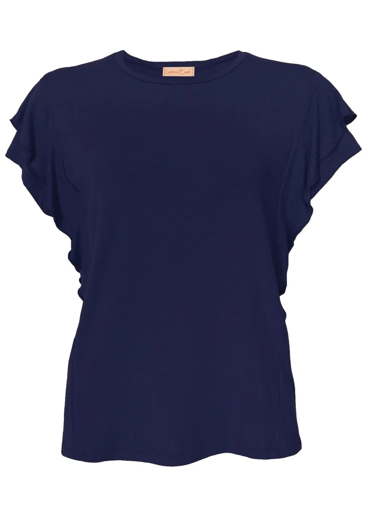 Ruffle Tee Navy Blue