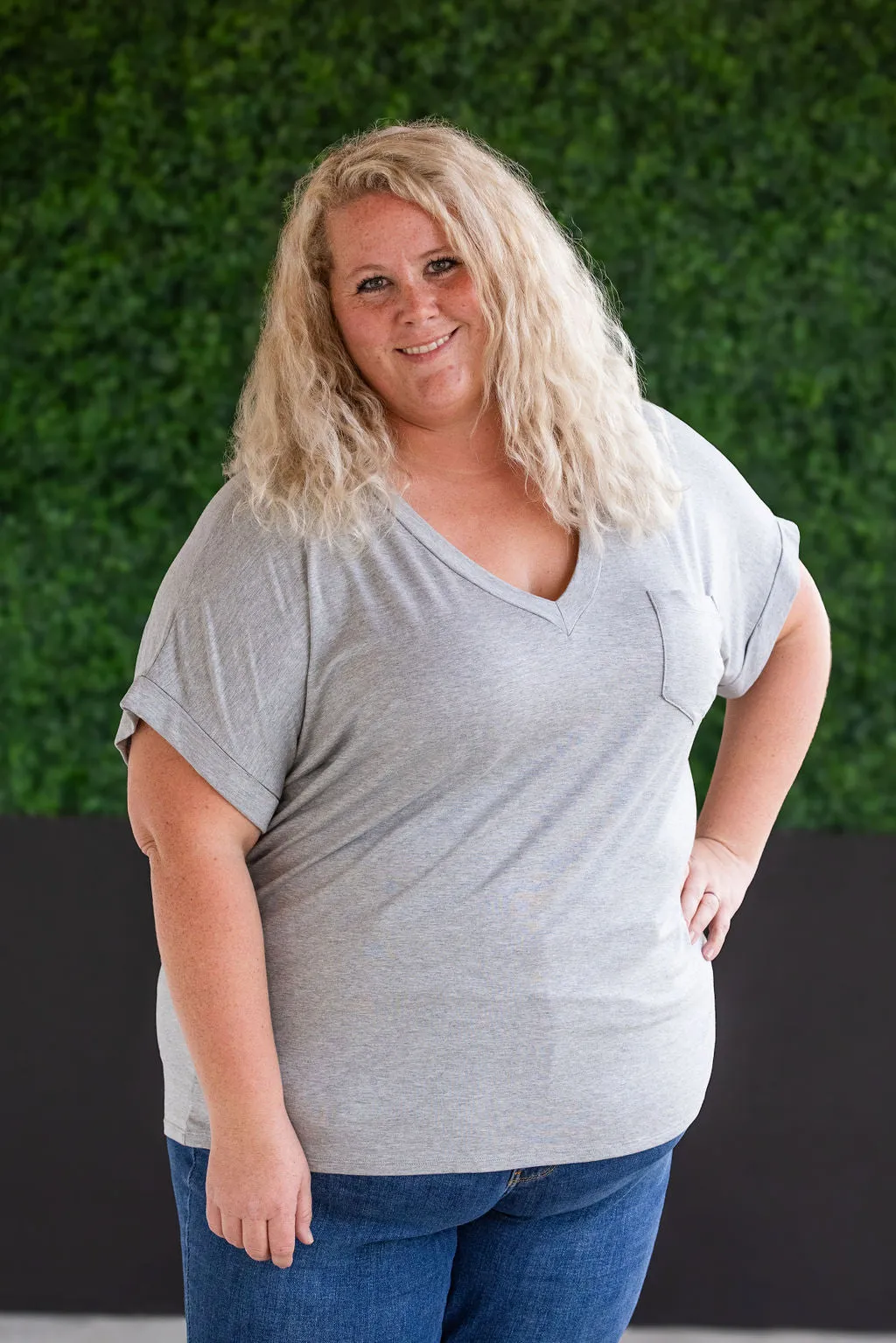 Sierra Pocket Top - Grey by Michelle Mae